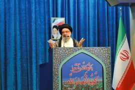 Iranian cleric Ayatollah Seyed Ahmad Khatami delivers a sermon during the Friday prayers in Tehran, Iran, November 22, 2019. Nazanin Tabatabaee/WANA (West Asia News Agency) via REUTERS. ATTENTION EDITORS - THIS IMAGE HAS BEEN SUPPLIED BY A THIRD PARTY.