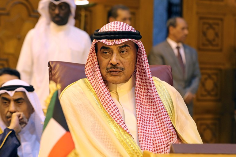 Kuwait's Foreign Minister Sheikh Sabah Al-Khalid Al-Sabah attends the Arab League's foreign ministers meeting to discuss unannounced U.S. blueprint for Israeli-Palestinian peace, in Cairo, Egypt April 21, 2019. REUTERS/Mohamed Abd El Ghany