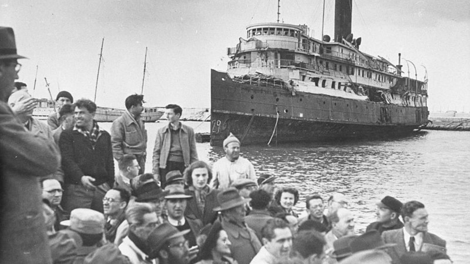 ‪الهجرة اليهودية لإسرائيل في 18 يوليو/تموز 1947‬ الهجرة اليهودية لإسرائيل في 18 يوليو/تموز 1947 (ويكيبيديا)
