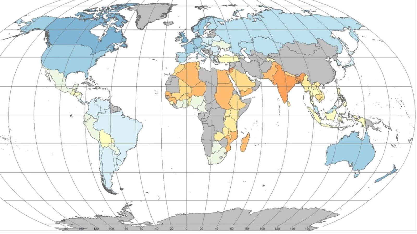 ‪خريطة مدى استدامة النظم الغذائية في كل بلد على حدة‬ (المركز الدولي للزراعة المدارية)