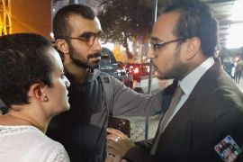 رئيسة تحرير موقع مدى مصر لينا عطا الله والصحفيين محمد حمامة ورنا ممدوح.