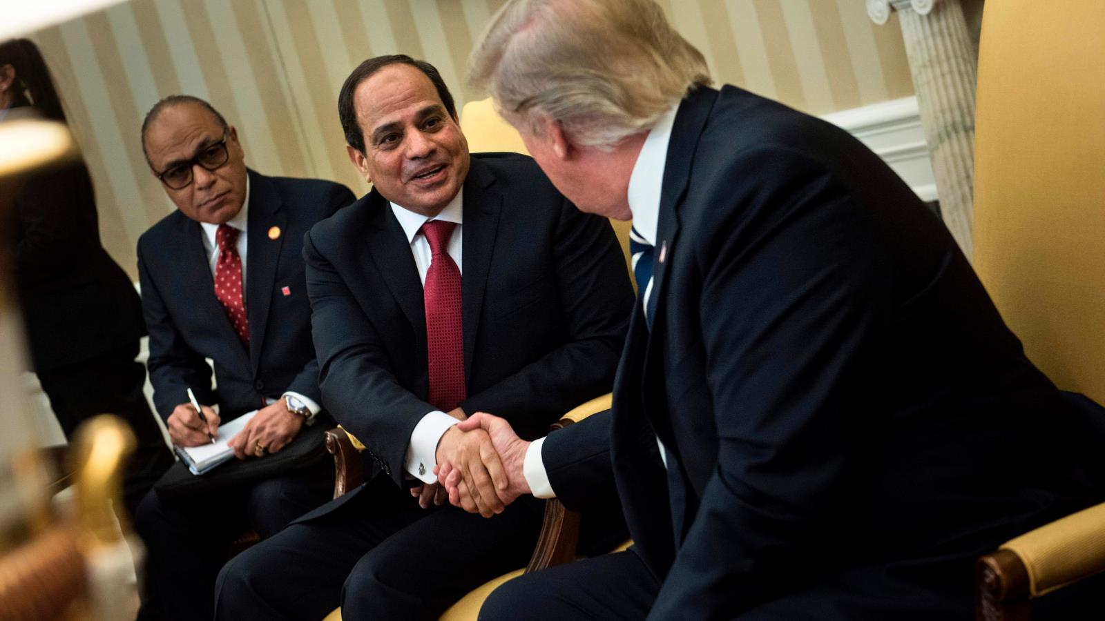 الرئيس المصري عبد الفتاح السيسي خلال لقائه الرئيس الأميركي دونالد ترامب أخيرا (رويترز)