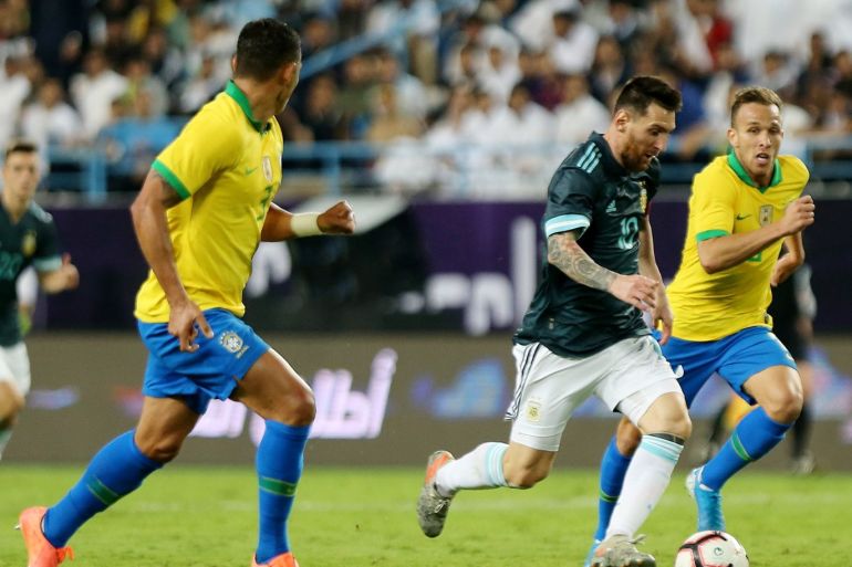 Soccer Football - International Friendly - Brazil v Argentina - King Saud University Stadium, Riyadh, Saudi Arabia - November 15, 2019 Argentina's Lionel Messi in action REUTERS/Ahmed Yosri