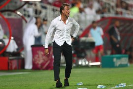 Soccer Football - Gulf Cup - Final - Bahrain v Saudi Arabia - Abdullah bin Khalifa Stadium, Doha, Qatar - December 8, 2019 Saudi Arabia coach Herve Renard reacts REUTERS/Ibraheem Al Omari