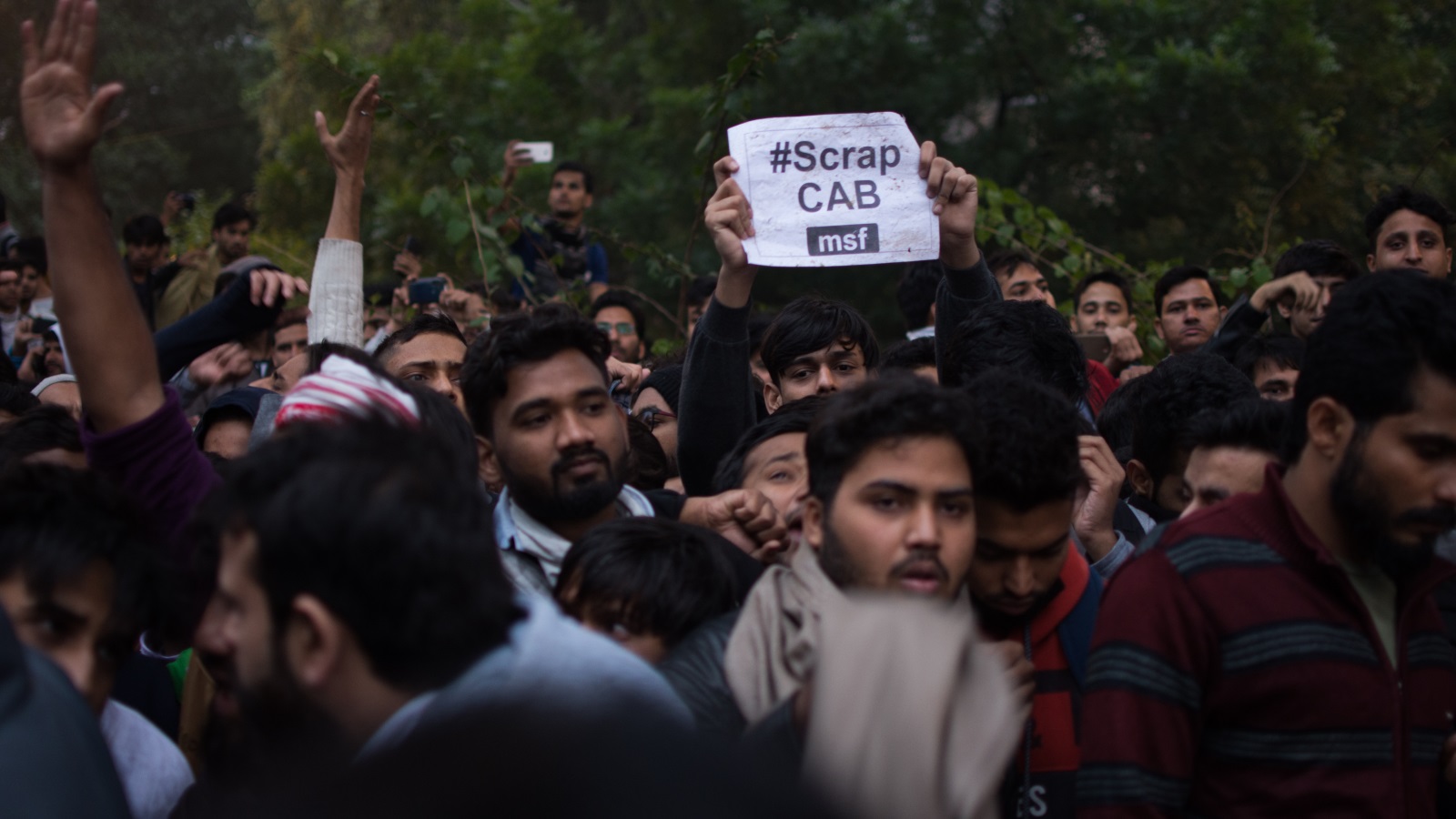 ‪جانب من الاحتجاجات ضد قانون الجنسية في دلهي‬ (الأناضول)