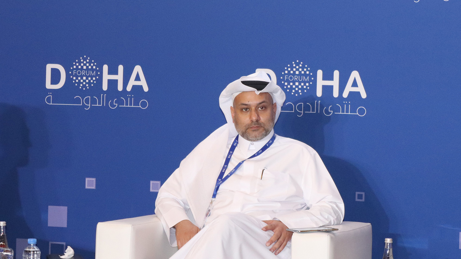 ‪الجيدة استعرض الجهود القطرية في مجال التمويل الإسلامي خلال الجلسة‬ (الجزيرة)