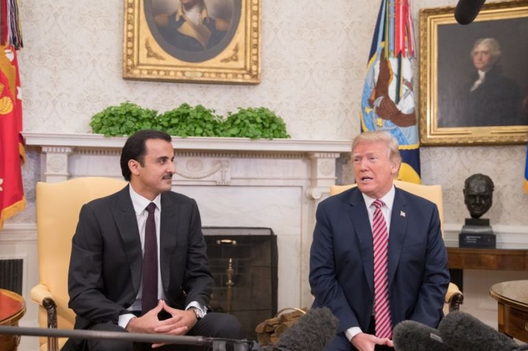 Tamim bin Hamad Al Thani - Donald Trump meeting in Washington- - WASHINGTON, USA - APRIL 10: (----EDITORIAL USE ONLY – MANDATORY CREDIT -