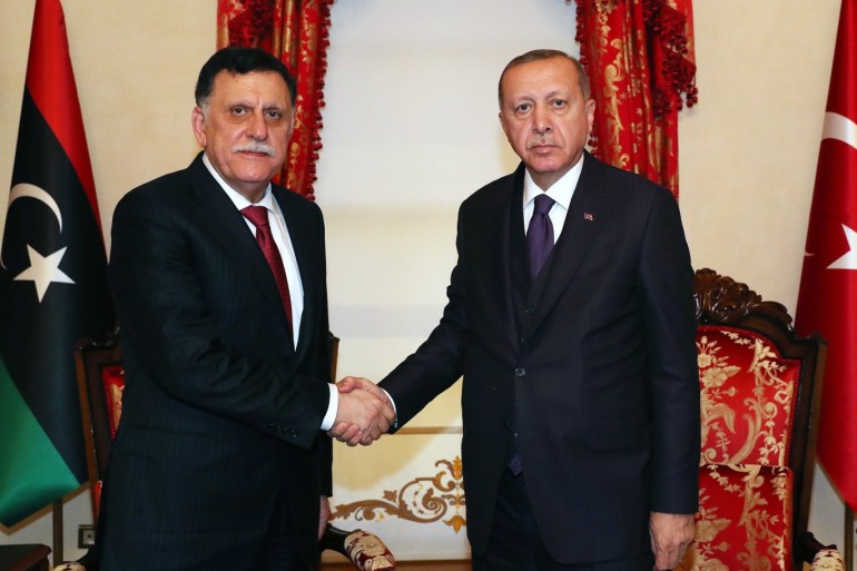 Erdogan - Sarraj meeting in Istanbul- - ISTANBUL, TURKEY - DECEMBER 15: (----EDITORIAL USE ONLY – MANDATORY CREDIT -