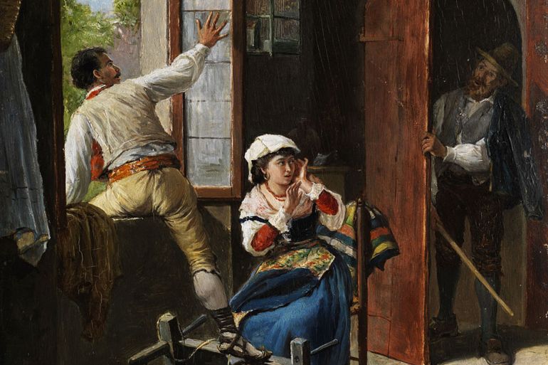 « L’Amant en fuite », de A.Buzzi (XIXe siècle) (Wikimedia Commons)