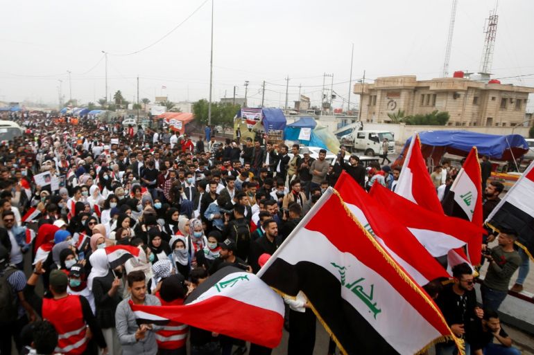 University and college students attend the ongoing anti-government protests in Basra, Iraq December 3, 2019. REUTERS/Essam al-Sudani