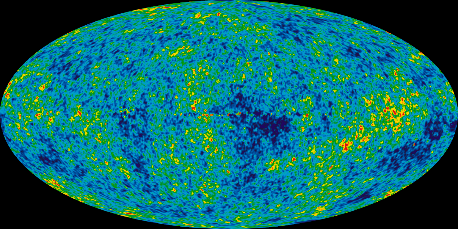 إشعاع الخلفية الكونية يُعبِّر عن طبيعة الكون قبل 13.7 مليار سنة، تلك النقاط الحمراء والصفراء والزرقاء تُعبِّر عن فروق ضئيلة جدا في درجات الحرارة لكنها إشارة ممتازة لتحديد ثابت هابل (مواقع التواصل)