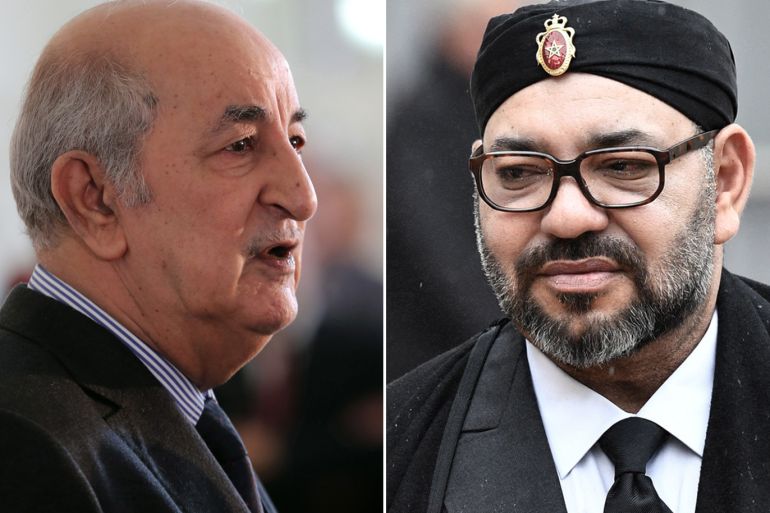 كومبو لملك المغرب محمد السادس والرئيس الجزائري المنتخب عبد المجيد تبون