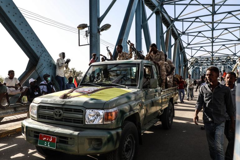 Demonstrations in Sudan- - KHARTOUM, SUDAN - APRIL 23: Sudanese Army dispatch soldiers to demonstration area as Sudanese demonstrators gathered in front of military headquarters during a demonstration demanding a civilian transition government, in Khartoum, Sudan on April 23, 2019.