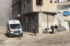Regime attacks kill 3 civilians in Syria's Idlib- - IDLIB, SYRIA - NOVEMBER 04: Civil defense members conduct a search and rescue operation after Assad Regime's airstrike hit residential areas in Idlib, de-escalation zone, Syria on November 04, 2019. Three civilians, including two children, were killed and seven people injured in the attack.