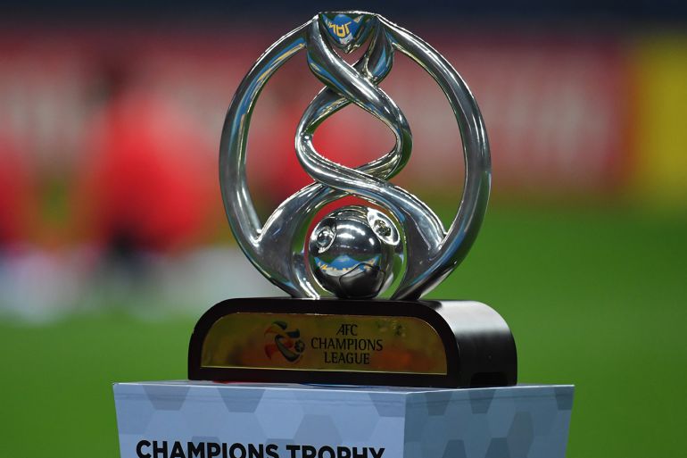 SAITAMA, JAPAN - NOVEMBER 24: The trophy is seen prior to the AFC Champions League Final second leg match between Urawa Red Diamonds and Al Hilal at Saitama Stadium on November 24, 2019 in Saitama, Japan. (Photo by Etsuo Hara/Getty Images)