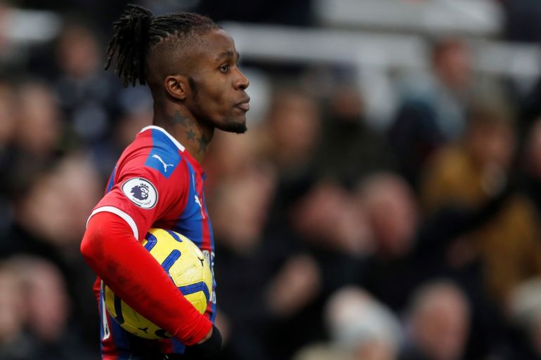 Soccer Football - Premier League - Newcastle United v Crystal Palace - St James' Park, Newcastle, Britain - December 21, 2019 Crystal Palace's Wilfried Zaha reacts Action Images via Reuters/Lee Smith EDITORIAL USE ONLY. No use with unauthorized audio, video, data, fixture lists, club/league logos or