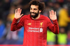 SALZBURG, AUSTRIA - DECEMBER 10: Mohamed Salah of Liverpool reacts during the UEFA Champions League group E match between RB Salzburg and Liverpool FC at Red Bull Arena on December 10, 2019 in Salzburg, Austria. (Photo by Michael Regan/Getty Images)