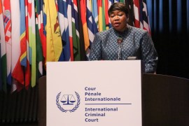 ICC head prosecutor Fatou Bensouda- - THE HAGUE, NETHERLANDS - DECEMBER 02: International Criminal Court's (ICC) head prosecutor Fatou Bensouda makes a speech during the 18th session of the ICC’s Assembly of States Parties, held in The Hague, Netherlands on December 02, 2019.