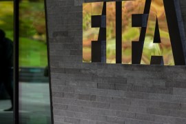 ZURICH, SWITZERLAND - OCTOBER 13: A FIFA logo next to the entrance during part I of the FIFA Council Meeting 2016 at the FIFA headquarters on October 13, 2016 in Zurich, Switzerland. (Photo by Philipp Schmidli/Getty Images)