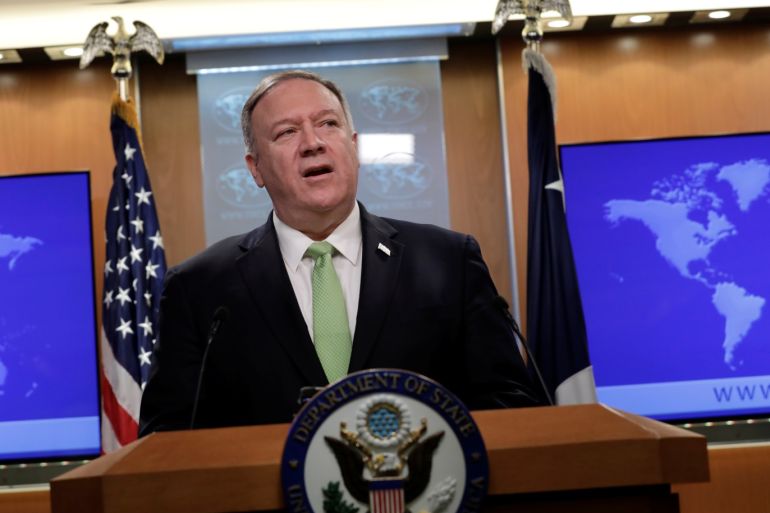 U.S. Secretary of State Mike Pompeo makes a statement to the press at the State Department in Washington, U.S., December 11, 2019. REUTERS/Yuri Gripas