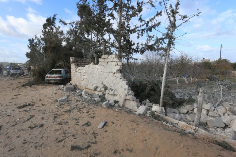 Haftar's forces target residential areas in Tripoli- - TRIPOLI, LIBYA - DECEMBER 24: A destroyed building is seen after targeted by airstrikes of Haftar’s forces in Tripoli, Libya on December 24, 2019. 4 killed, 6 injured in the airstrikes.