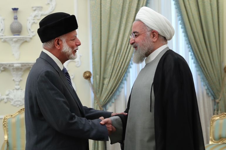 Hassan Rouhani - Yusuf bin Alawi meeting in Tehran- - TEHRAN, IRAN - JULY 28: (----EDITORIAL USE ONLY – MANDATORY CREDIT -