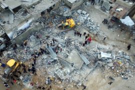 Syrian regime and Russian airstrikes continue killing civilians in Idlib despite ceasefire- - IDLIB, SYRIA - JANUARY 15: A drone photo shows the aerial photo of marketplace after it was hit by Syrian regime and Russian airstrikes in central Idlib, Syria on January 15, 2020. At least 15 civilians were killed and many others wounded in the airstrikes. The attacks came despite the recent cease-fire that began early Sunday in the embattled northwestern province of Idlib. Assad regime's attempts to violate the cease-fire continues.