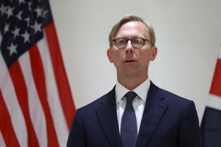 Brian Hook, U.S. Special Representative for Iran, attends a news conference in London, Britain June 28, 2019. REUTERS/Simon Dawson