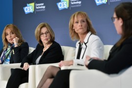LAS VEGAS, NEVADA - JANUARY 07: (L-R) Facebook VP, Public Policy and Chief Privacy Officer for Policy Erin Egan, Apple Senior Director, Global Privacy Jane Horvath, The Procter & Gamble Company Global Privacy Officer Susan Shook and Federal Trade Commissioner Rebecca Slaughter participate in a privacy roundtable at CES 2020 at the Las Vegas Convention Center on January 7, 2020 in Las Vegas, Nevada. CES, the world's largest annual consumer technology trade show, runs th