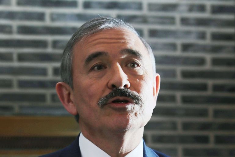 epa08007717 US Ambassador to South Korea Harry Harris speaks during an interview with Yonhap News Agency at Habib House, his official residence, in downtown Seoul, South Korea, 19 November 2019. EPA-EFE/YONHAP SOUTH KOREA OUT