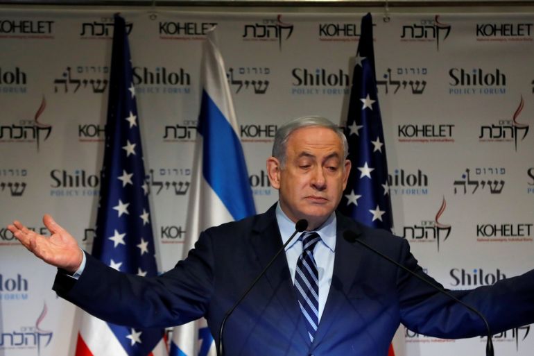 Israeli Prime Minister Benjamin Netanyahu speaks during a conference in Jerusalem January 8, 2020 REUTERS/Ronen Zvulun