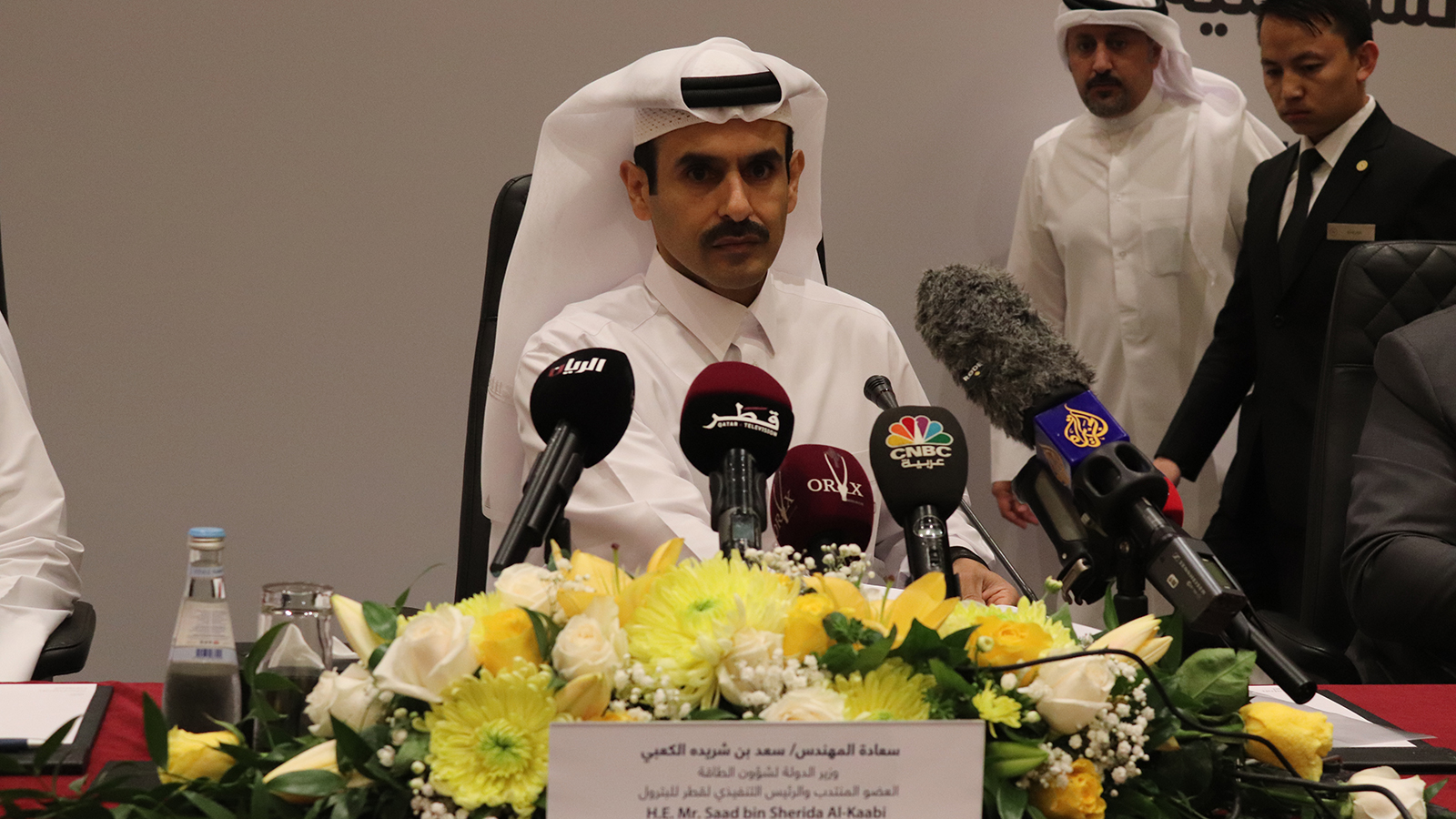 ‪وزير الطاقة القطري سعد بن شريده الكعبي يؤكد أن المشروع يتماشى مع رؤية قطر 2030‬ (الجزيرة)