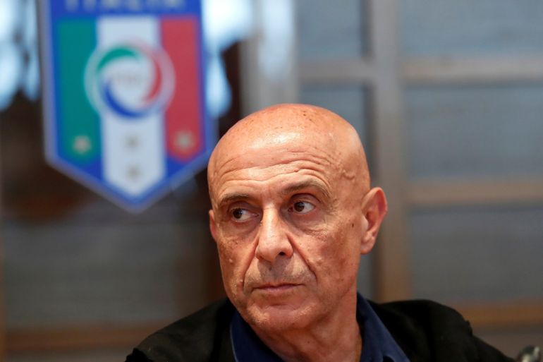 Italian Interior Minister Marco Minniti is seen during a meeting at the FIGC (Italian Football Federation) headquarter in Rome, Italy August 4, 2017. REUTERS/Remo Casilli