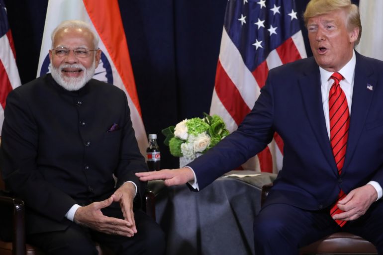 U.S. President Donald Trump holds a bilateral meeting with India's Prime Minister Narendra Modi on the sidelines of the annual United Nations General Assembly in New York City, New York, U.S., September 24, 2019. REUTERS/Jonathan Ernst