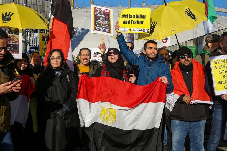 Protest against Abdel Fattah el-Sisi in London