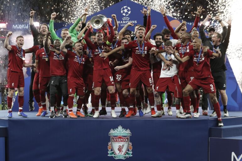 UEFA Champions League final: Tottenham vs Liverpool- - MADRID, SPAIN - JUNE 01: Jordan Henderson of Liverpool lifts the Champions League Trophy after winning the UEFA Champions League Final between Tottenham Hotspur and Liverpool at the Wanda Metropolitano in Madrid, Spain on June 01, 2019.