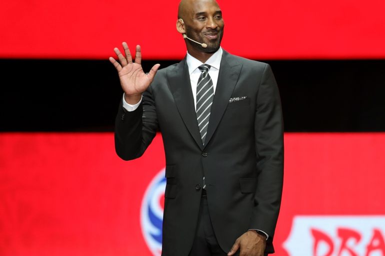 SHENZHEN, CHINA - MARCH 16: Kobe Bryant attend the FIBA Basketball World Cup 2019 Draw Ceremony at Shenzhen Bay Arena on March 16, 2019 in Shenzhen, China. (Photo by Lintao Zhang/Getty Images)
