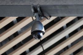 A surveillance camera is seen at the New National Stadium, the main stadium of Tokyo 2020 Olympics and Paralympics, after the construction completion ceremony in Tokyo, Japan December 15, 2019. REUTERS/Issei Kato