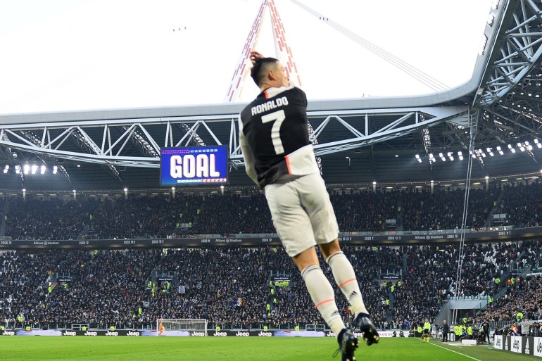 Soccer Football - Serie A - Juventus v Cagliari - Allianz Stadium, Turin, Italy - January 6, 2020 Juventus' Cristiano Ronaldo celebrates scoring their second goal REUTERS/Massimo Pinca