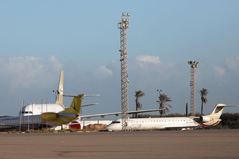 Planes are seen after the reopening of Mitiga Airport in Tripoli, Libya December 12, 2019. REUTERS/Ismail Zitouny
