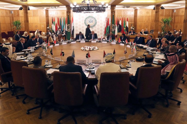 Permanent representatives of the Arab League take part in an emergency meeting to discuss Turkey's plans to send military troops to Libya, at the League's headquarters in Cairo, Egypt December 31, 2019. REUTERS/Mohamed Abd El Ghany