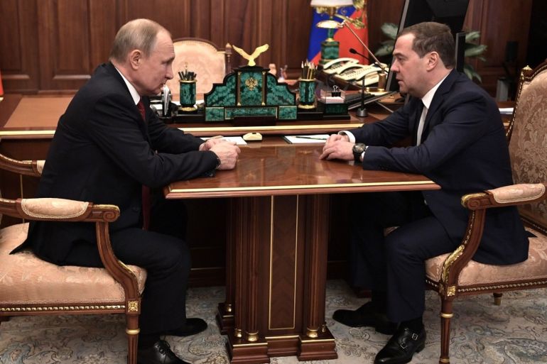 Putin - Medvedev meeting in Moscow- - MOSCOW, RUSSIA - JANUARY 15: (----EDITORIAL USE ONLY – MANDATORY CREDIT -