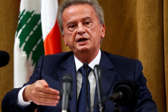 Lebanon's Central Bank Governor Riad Salameh speaks during a news conference at Central Bank in Beirut, Lebanon, November 11, 2019. REUTERS/Mohamed Azakir