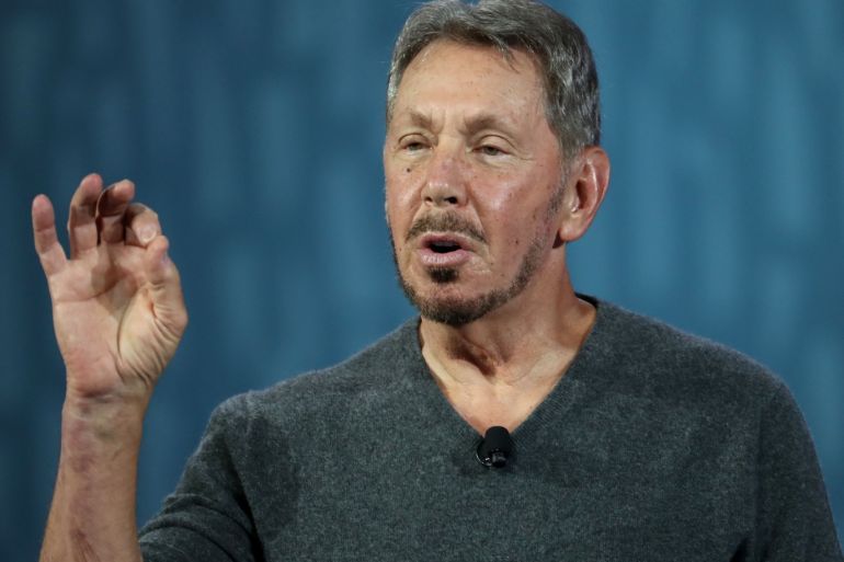 SAN FRANCISCO, CALIFORNIA - SEPTEMBER 16: Oracle chairman of the board and chief technology officer Larry Ellison delivers a keynote address during the 2019 Oracle OpenWorld on September 16, 2019 in San Francisco, California. Oracle chairman of the board and chief technology officer Larry Ellison kicked off the 2019 Oracle OpenWorld with a keynote address. The annual convention runs through September 19. Justin Sullivan/Getty Images/AFP== FOR NEWSPAPERS, INTERNET, TELCOS & TELEVISION USE ONLY ==