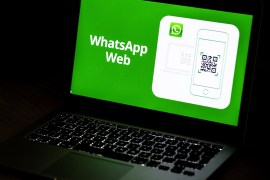 WhatsApp and Google Drive Applications- - ANKARA, TURKEY - AUGUST 28 : A laptop displays the logo of WhatsApp Web in Ankara, Turkey on August 28, 2018.
