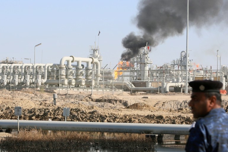 A policeman is seen at West Qurna-1 oil field, which is operated by ExxonMobil, in Basra, Iraq January 9, 2020. REUTERS/Essam al-Sudani