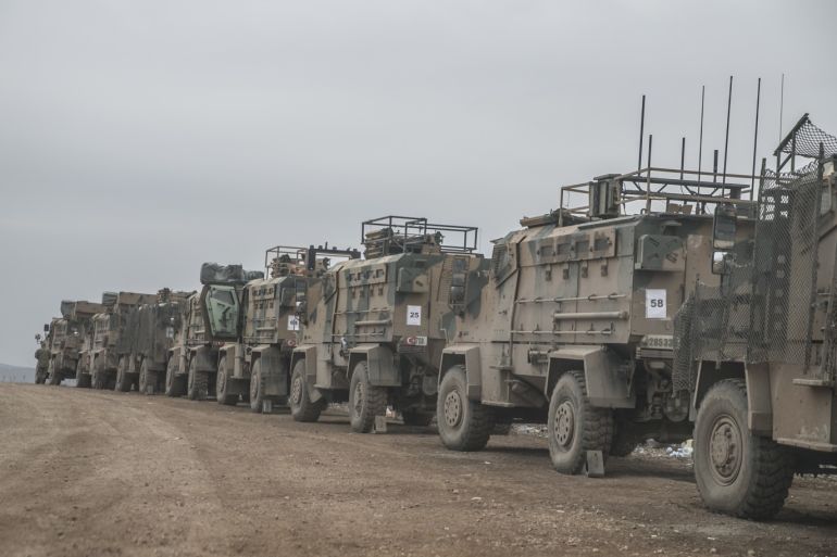 Turkey’s deployment of reinforcements to observation posts in Syria's Idlib- - HATAY, TURKEY - FEBRUARY 12: Turkish military reinforcements are seen on their way to observation posts in Syria's Idlib, on February 12, 2020 in Hatay, Turkey.