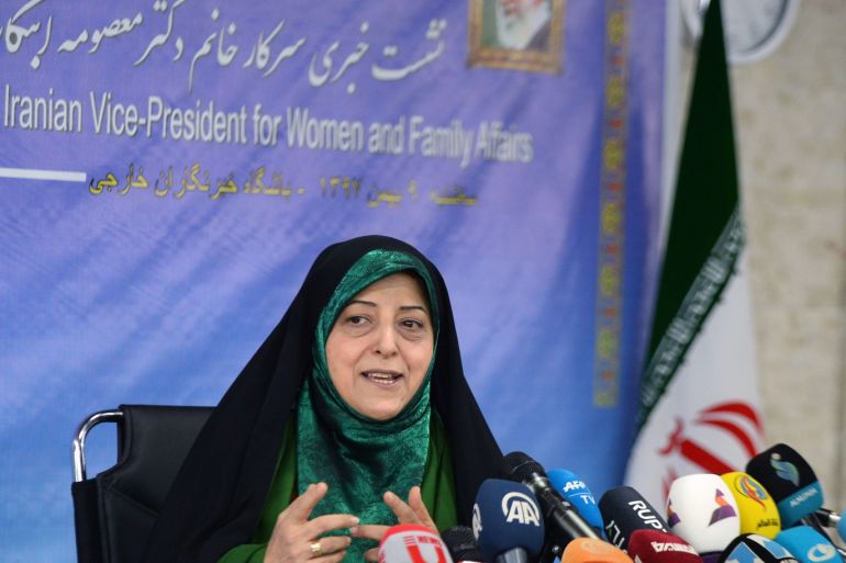 Iranian Vice President for Women and Family Affairs Masoumeh Ebtekar tested positive for coronavirus- - ANKARA, TURKEY - (ARCHIVE): A file photo dated on January 20, 2019 shows Iranian Vice President for Women and Family Affairs Masoumeh Ebtekar makes a speech during the press conference on rights of women and children in Tehran, Iran. Masoumeh Ebtekar tested positive for coronavirus (COVID-19).