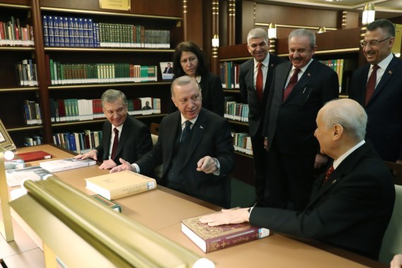 أردوغان يفتتح مكتبة الرئاسة6(الأناضول)