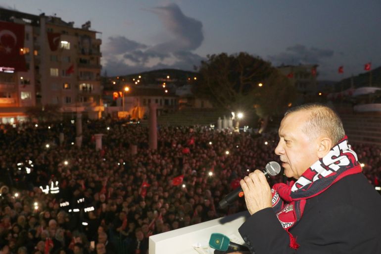 Turkish President Recep Tayyip Erdogan in Izmir- - IZMIR, TURKEY - FEBRUARY 22: (----EDITORIAL USE ONLY – MANDATORY CREDIT -
